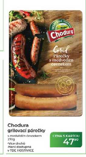 Chodura grilovací párečky s medvědím česnekem 270g