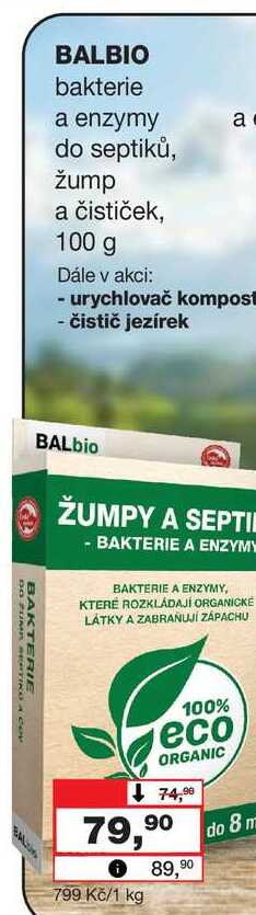 BALBIO bakterie a enzymy do septiků, žump a čističek, 100 g 