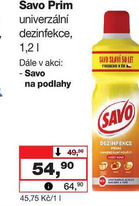 Savo Prim univerzální dezinfekce, 1,2l