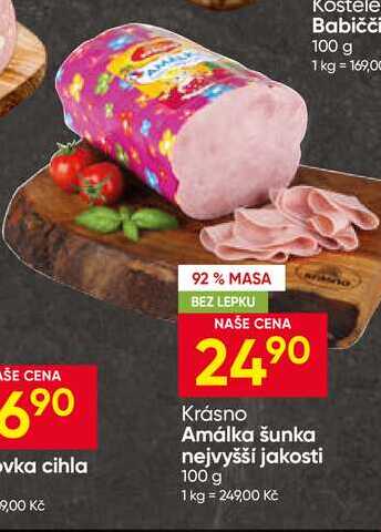 Krásno Amálka šunka nejvyšší jakosti 100 g