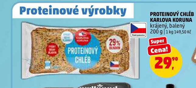 PROTEINOVÝ CHLÉB KARLOVA KORUNA, 200 g