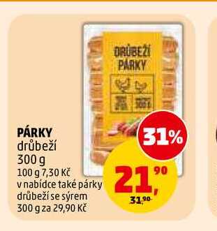 PÁRKY drůbeží, 300 g