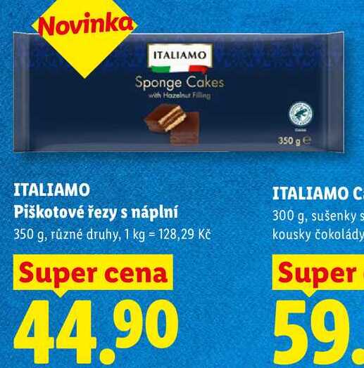 ITALIAMO Piškotové řezy s náplní, 350 g