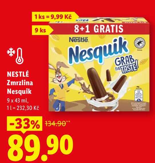 NESTLÉ Zmrzlina Nesquik, 9x 43 ml