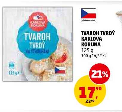 TVAROH TVRDÝ KARLOVA KORUNA, 125 g