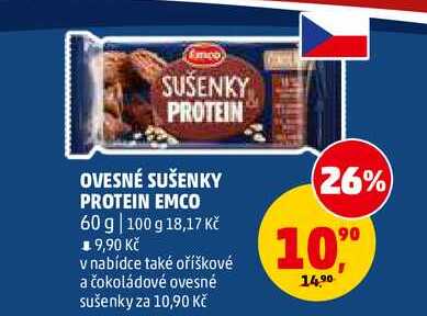 OVESNÉ SUŠENKY PROTEIN EMCO, 60 g