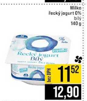 Milko řecký jogurt 0% bílý 140 g