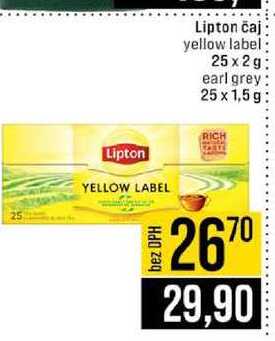 Lipton čaj yellow label 25x2g earl grey 25 x 1,5g