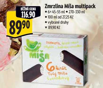 Zmrzlina Míša multipack, 6x 45-55 ml 