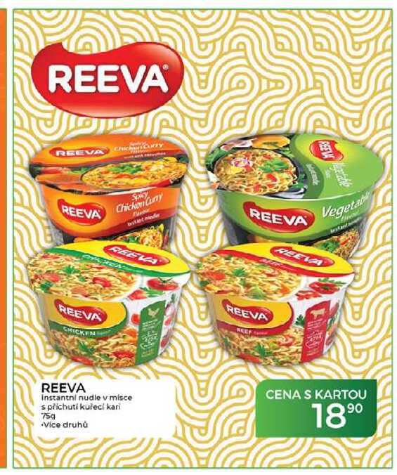 REEVA Instantní  nudle v misce s příchutí kuřecí kari 75g