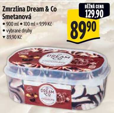 Zmrzlina Dream & Co Smetanová, 900 ml