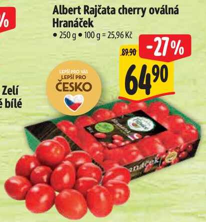Albert Rajčata cherry oválná Hranáček, 250 g