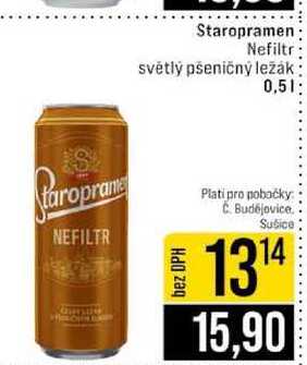 Staropramen Nefiltr světlý pšeničný ležák 0,5l