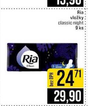 Ria vložky classic night 9 ks