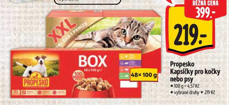 Propesko Kapsičky pro kočky nebo psy, 48x 100 g
