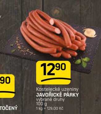JAVOŘICKÉ PÁRKY vybrané druhy 100 g