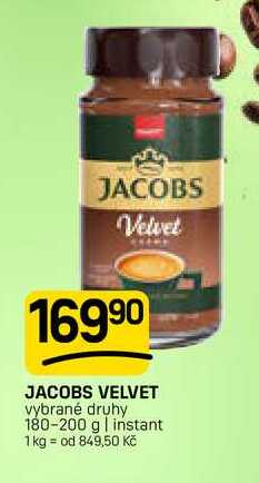 JACOBS VELVET vybrané druhy 180-200 g