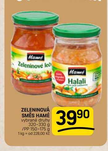 ZELENINOVÁ SMĚS HAMÉ vybrané druhy 320-330 g /PP 150-175 g