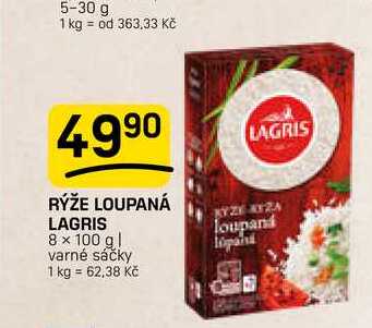 RÝŽE LOUPANÁ LAGRIS 8 x 100 g