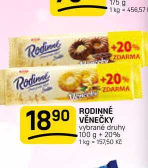 RODINNÉ VĚNEČKY vybrané druhy 100 g 