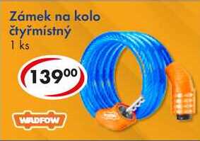 Zámek na kolo čtyřmístný, 1 ks 