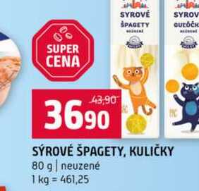 SÝROVÉ ŠPAGETY, KULIČKY 80 g neuzené 