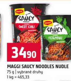MAGGI SAUCY NOODLES NUDLE 75 g vybrané druhy 