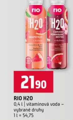 RIO H20 0,4l vitaminová voda vybrané druhy