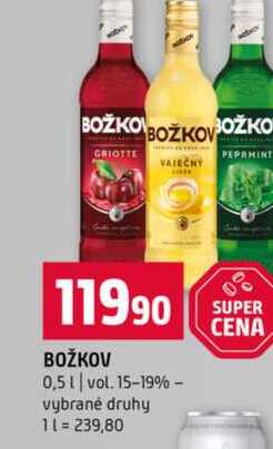 BOŽKOV 0,5l vol. 15-19% vybrané druhy