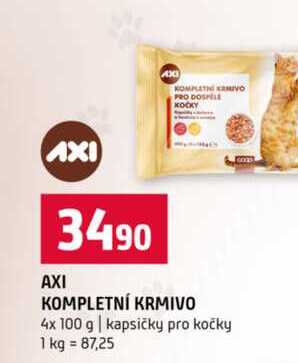 AXI KOMPLETNÍ KRMIVO 4x 100 g kapsičky pro kočky