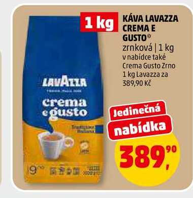KÁVA LAVAZZA GUSTO zrnková, 1 kg