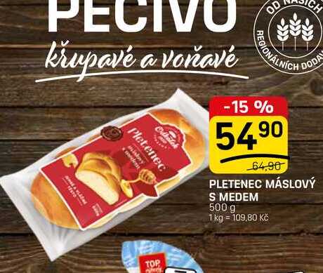 PLETENEC MÁSLOVÝ S MEDEM 500 g 