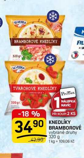 KNEDLÍKY BRAMBOROVÉ vybrané druhy 320 g 