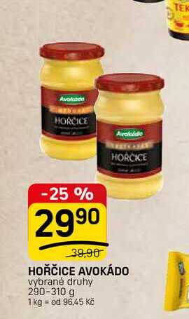 HOŘČICE AVOKÁDO vybrané druhy 290-310 g 