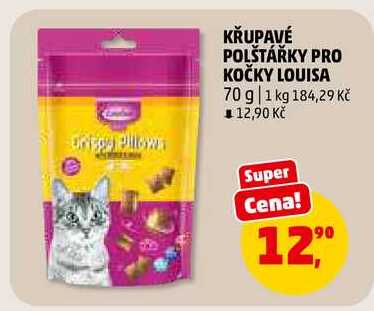 KŘUPAVÉ POLŠTÁŘKY PRO KOČKY LOUISA, 70 g