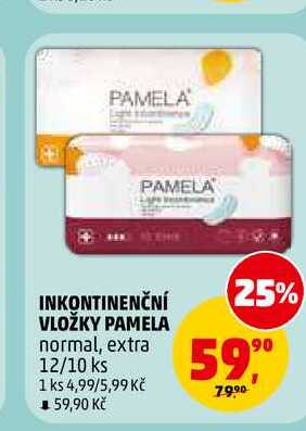 INKONTINENČNÍ VLOŽKY PAMELA, 12 ks