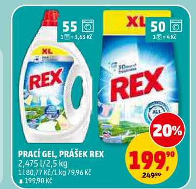 PRACÍ GEL REX, 2,475 l