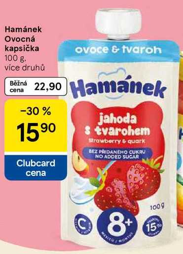 Hamánek Ovocná kapsička ovoce & tvaroh, 100 g