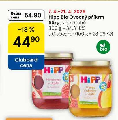 Hipp Bio Ovocný příkrm, 160 g 