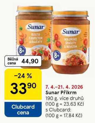 Sunar Příkrm, 190 g