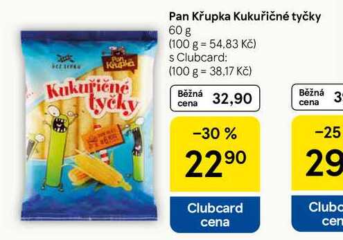 Pan Křupka Kukuřičné tyčky, 60 g