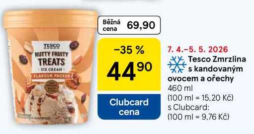 Tesco Zmrzlina s kandovaným ovocem a ořechy, 460 ml  