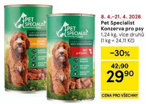 Pet Specialist Konzerva pro psy, 1,24 kg, více druhů