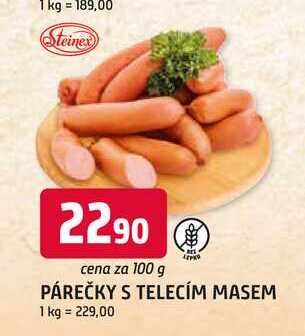 PÁREČKY S TELECÍM MASEM 100g