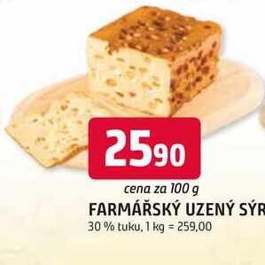 FARMÁŘSKÝ UZENÝ SÝR 30% tuku, 100 g