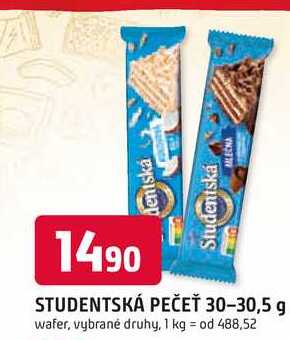 STUDENTSKÁ PEČEŤ 30-30,5 g