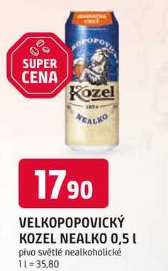 VELKOPOPOVICKÝ KOZEL NEALKO 0,5l