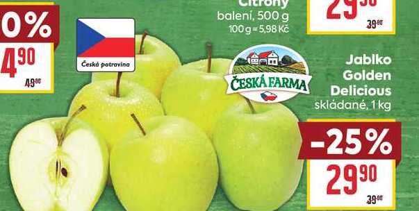 Jablko Golden Delicious skládané, 1 kg 
