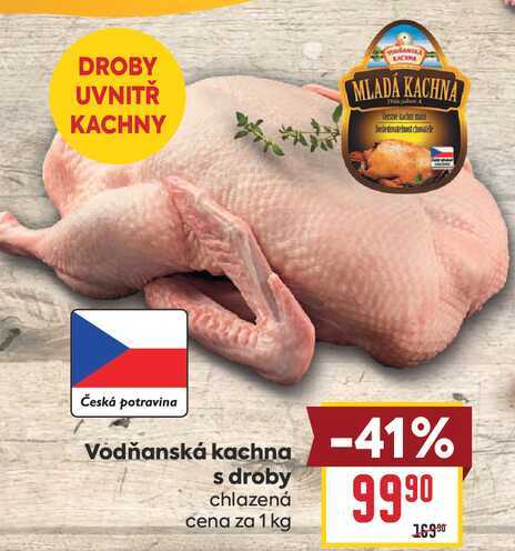 Vodňanská kachna s droby chlazená cena za 1 kg