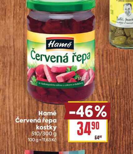 Hamé Červená řepa kostky 510/300 g 